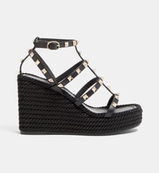 Sandales Compensées Rockstud À brides en cuir de veau Valentino Garavani