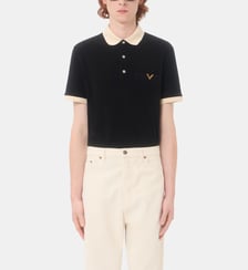 Polo en piqué de coton signature Valentino Garavani