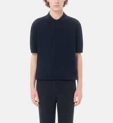 Polo droit en laine imprimé signature Valentino Garavani