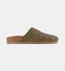 Mules plates Footed cuir tressé Dragon Diffusion