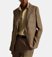 Blazer droit en lin prince-de-galles Polo Ralph Lauren