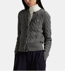 Cardigan torsadé en laine et cachemire signature Polo Ralph Lauren