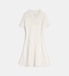 Robe polo côtelée évasée à manches courtes en coton Calvin Klein