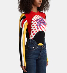 T-shirt ajusté Body Map Print à manches longues Jean Paul Gaultier