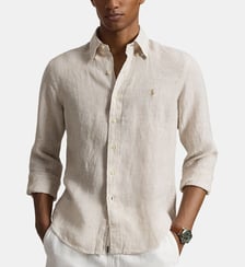 Chemise droite rayée en lin Custom Fit Polo Ralph Lauren