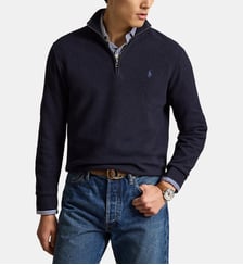 Pull demi-zippé en coton piqué Polo Ralph Lauren