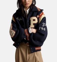 Veste universitaire droite en laine mélangée signature Polo Ralph Lauren