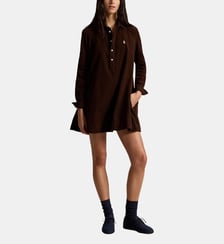 Robe-chemise plissée en velours côtelé Polo Ralph Lauren