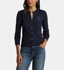 Cardigan en coton mélangé torsadé signature Lauren Ralph Lauren