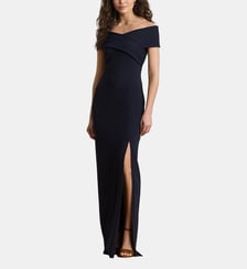 Robe ajustée épaules dégagées en faille Lauren Ralph Lauren