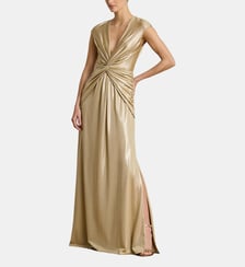 Robe métallisée et croisée à mancherons Lauren Ralph Lauren