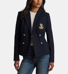 Blazer croisé en piqué stretch signature Lauren Ralph Lauren
