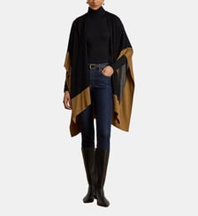 Poncho bicolore droit signature Lauren Ralph Lauren