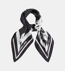 Foulard carré à pois signature Choupette Karl Lagerfeld