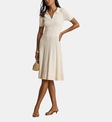 Robe-pull côtelée à manches courtes Lauren Ralph Lauren