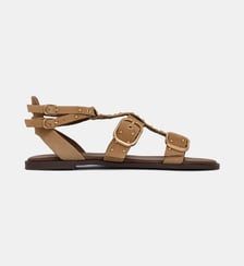 Sandales daim, clous et boucles bout carré Inuovo