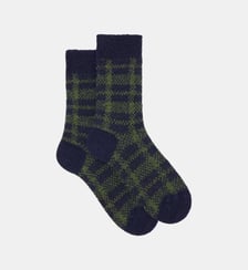 Chaussettes hautes Usette Tartan Polaire en laine mélangée Doré Doré