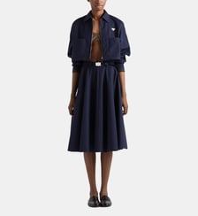 Jupe mi-longue en popeline signature Prada