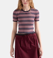 Pull droit en coton rayé  Prada