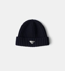 Bonnet en laine signature Prada
