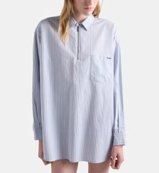 Chemise ample en coton à rayures Prada