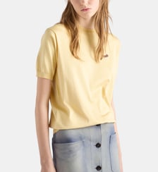 Pull droit col rond en soie Prada