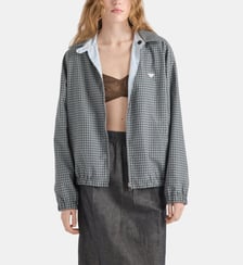 Veste droite en popeline à carreaux Prada