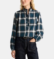 Chemise droite Paloma Fla ganse carreaux coton Galeries Lafayette