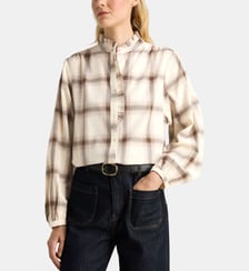 Chemise droite Paloma Fla ganse carreaux coton Galeries Lafayette