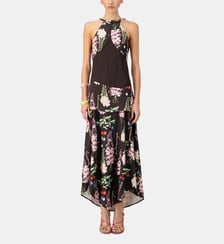 Robe longue et fluide imprimé floral sans manches Mirae