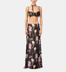 Ensemble top brassière et jupe longue fluide à imprimé floral Mirae