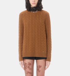 Pull droit en cachemire maille tressé Valentino Garavani