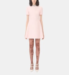 Robe courte en tweed de coton froissé brodée Valentino Garavani