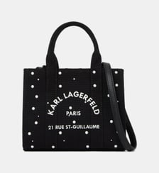 Sac cabas toile coton à perles Karl Lagerfeld