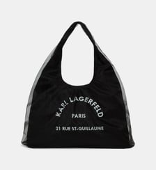 Sac hobo toile signature Karl Lagerfeld
