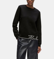 Pull droit coton mélangé signature Karl Lagerfeld