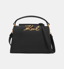 Sac pochette cuir signature Karl Lagerfeld