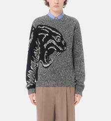 Pull Panther droit en coton et laine Mouliné avec jacquard Valentino Garavani
