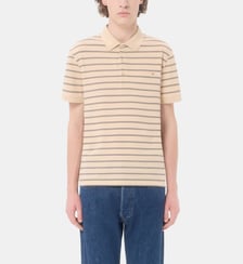 Polo Valentino en piqué de coton avec rayures VGold Valentino Garavani