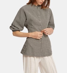 Veste Charlie ajustée à carreaux en coton mélangé Roseanna