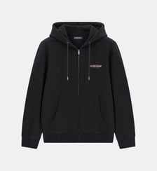 Sweat à capuche droit en coton signature Guess Jeans