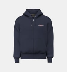 Sweat à capuche droit en coton signature Guess Jeans