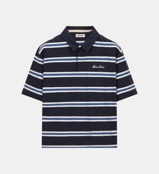 Polo droit rayé en coton signature Guess Jeans