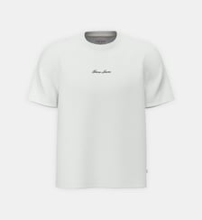 Ce t-shirt droit en coton mélangé signature Guess Jeans