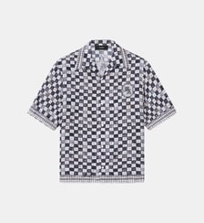 Chemisette Ma Checkered Bowling droite à carreaux signature en soie Amiri