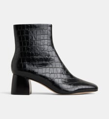 Bottines à talons Catherine cuir façon croco Galeries Lafayette