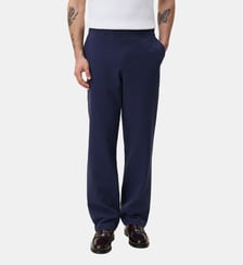 Pantalon droit ample coton mélangé seersucker Les Deux
