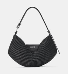 Sac panier Swing Medium Bag en raphia et cuir signature Loewe