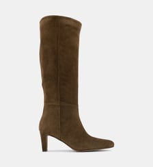 Bottes slouchy Candice cuir velours Galeries Lafayette