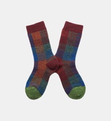 Chaussettes Mousse Carreaux en laine Bonne Maison